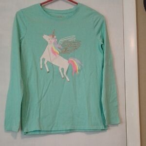 Cat & Jack Mint Unicorn Long Sleeve Tee